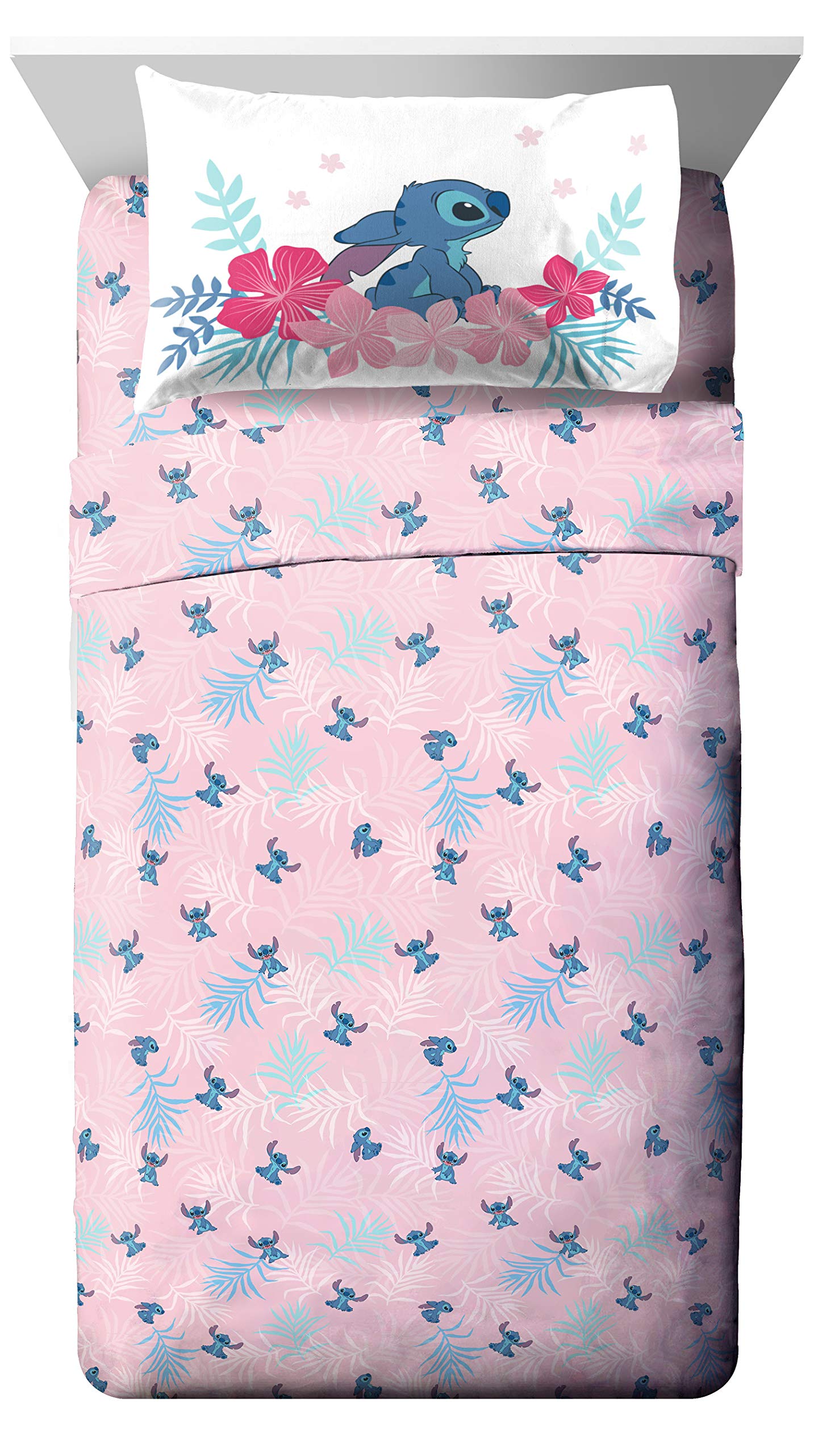 Jay Franco Disney Lilo & Stitch Paradise Dream Twin Sheet Set - 3 Piece Set Super Soft And Cozy Kids Bedding - Fade Resistant Mi