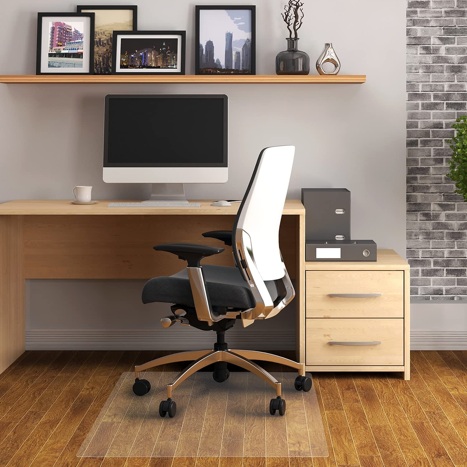 Floortex Advantagemat PVC Rectangular Chair Mat 30-inch x 48-inch for Hard Floors (FC127519EV)