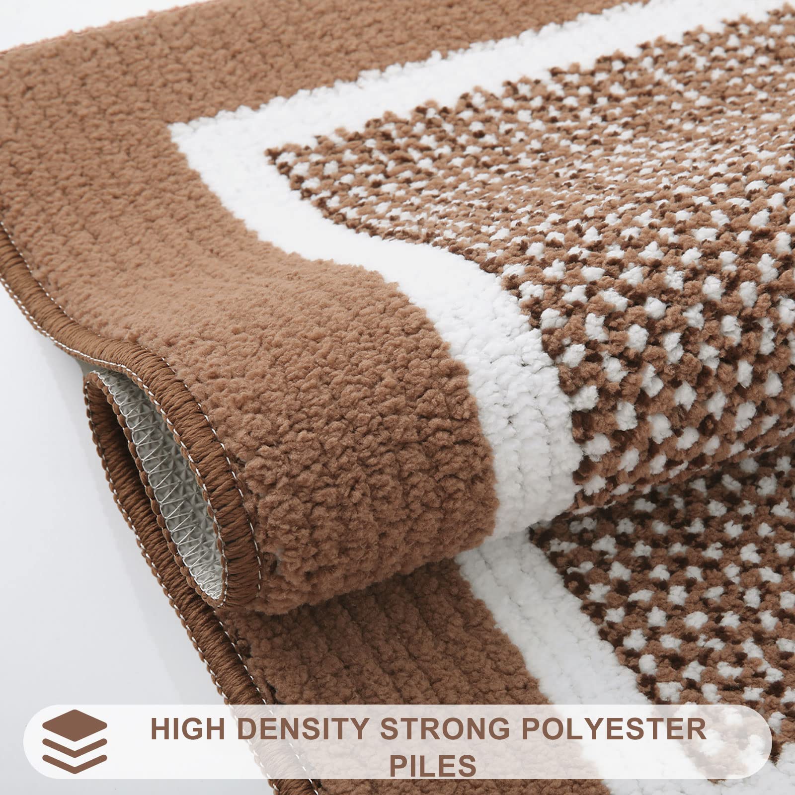 Colorxy Indoor Door Mat, Non-Slip Absorbent Resist Dirt Entrance Mat, Sturdy Low-Profile Inside Floor Carpet Mats, Washable Front Entry Doormats For Entryway, 71''X47'', Brown