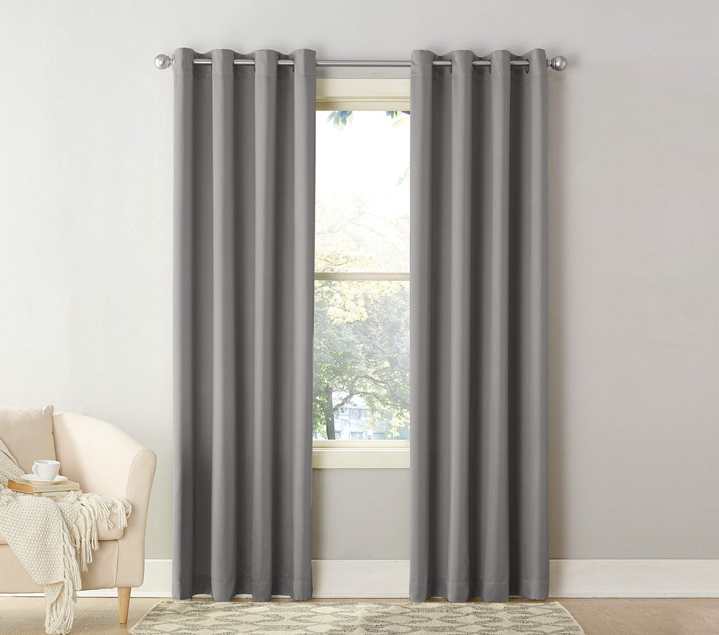 Sun Zero Becca Energy Efficient Grommet Curtain Panel, 40'' X 63'', Gray