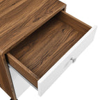 Modway Transmit Modern Wood & Plastic File Cabinet In Walnut/White