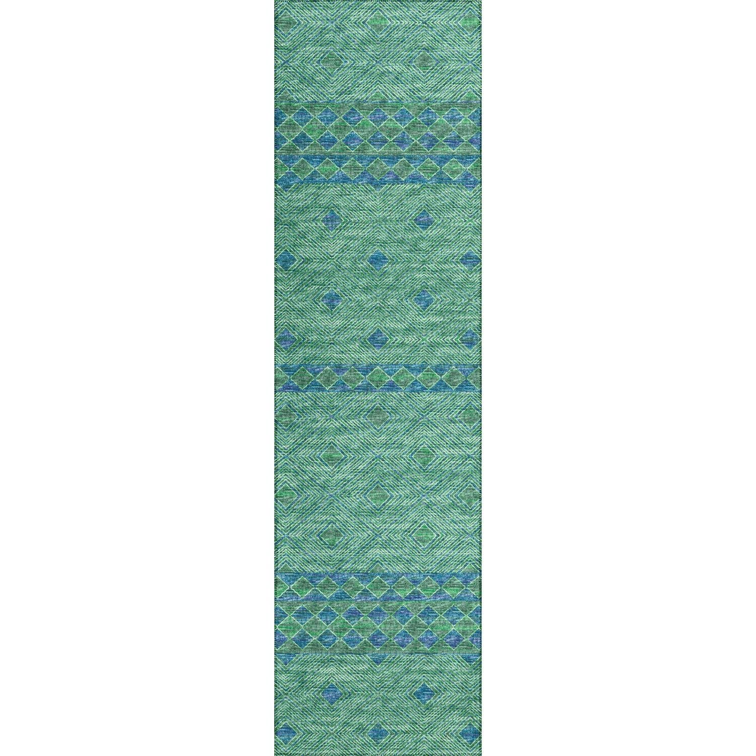 Sedona Sn1 Green Transitional Rug Runner 2' 3" X 7 ' 6"