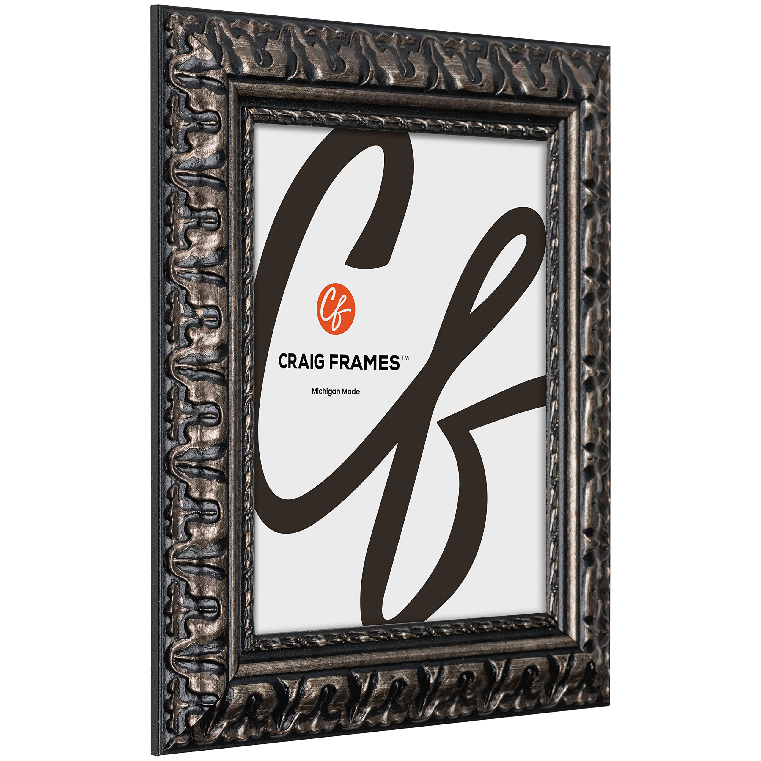 Craig Frames Bravado Ornate, 30X35 Picture Frame, Antique Silver