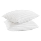 Serta Won'T Go Flat Standard/Queen Size Set Of 2 Down Alternative Bed Pillows, Extra Life Foam Core With Medium Support, Perfect