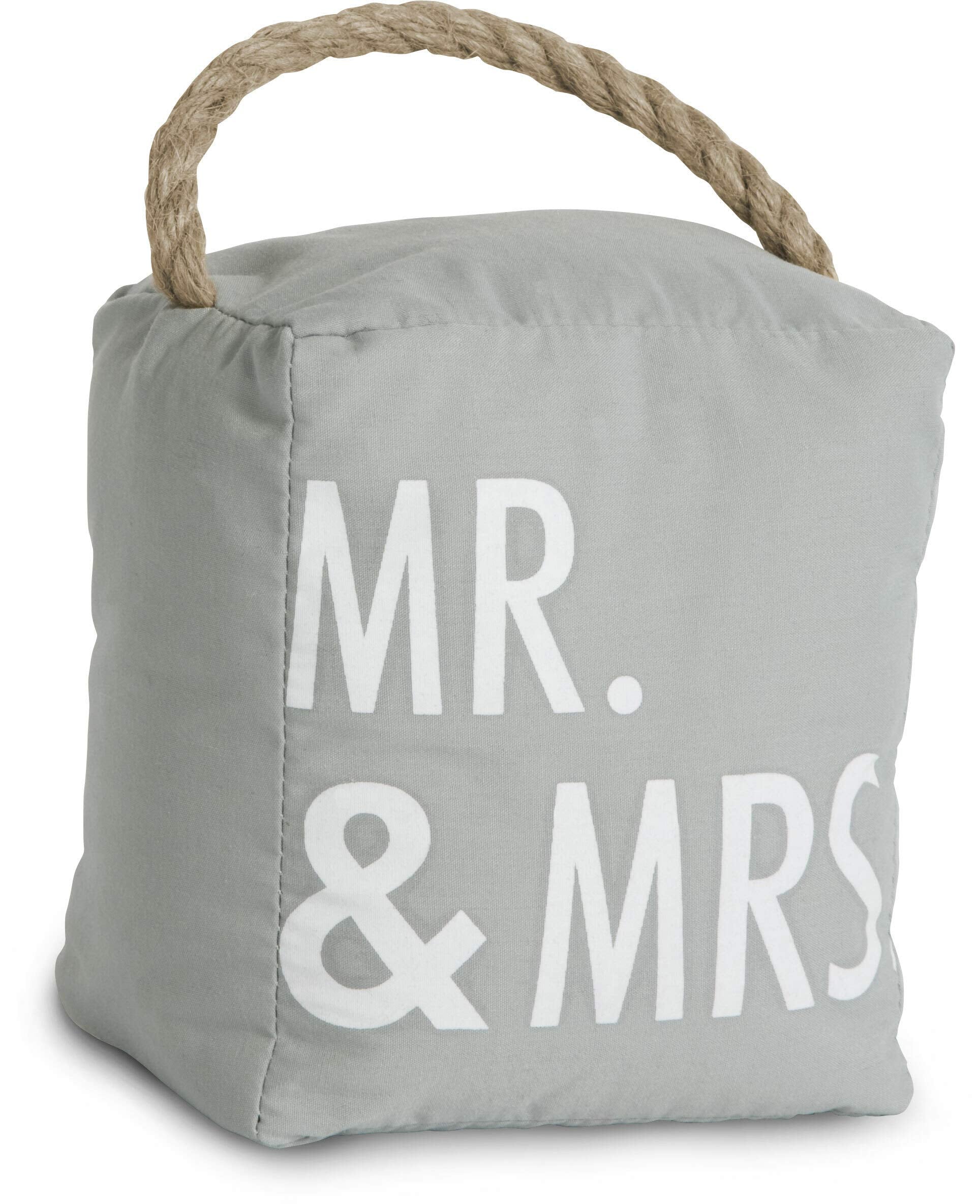 Pavilion - Open Door Decor 5' X 6' Gray Door Stopper 'Mr. & Mrs.'