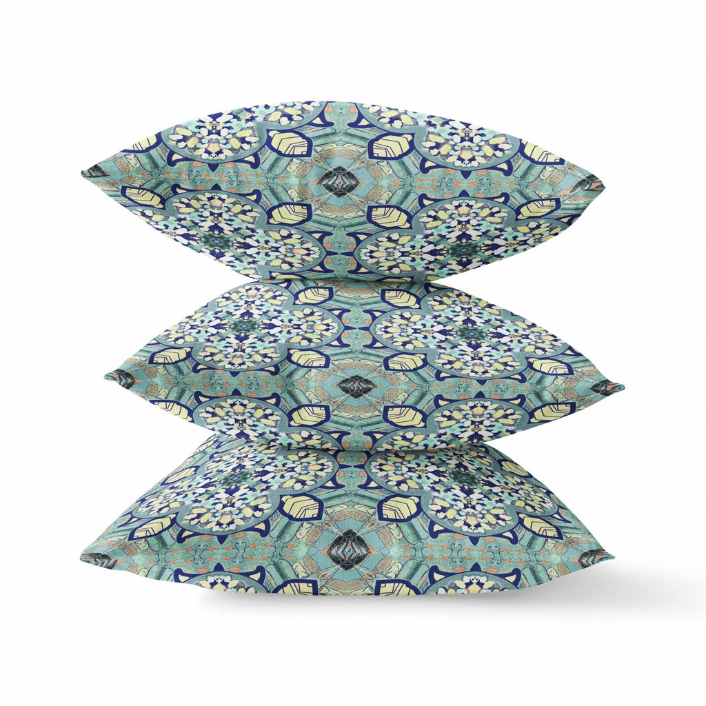 HomeRoots Muted Green Cream Green Cream Cloverleaf Boho Suede Throw Pillow
