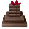 Mellanni Full Sheet Set - 6-Piece Iconic Collection Bedding, (Including 4 Pillowcases), 16-Inch Deep Pocket, Easy Care, Extra Soft, Cooling Sheets, Brushed Microfiber - Brown