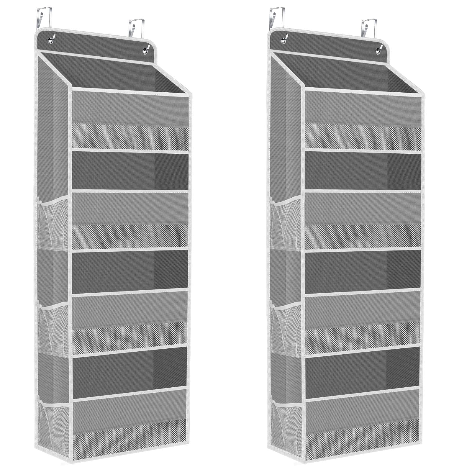 SpaceHacks 2 Pack Over The Door Organizer, Hanging Storage Organizer with Clear Window, 40lb Ultra Sturdy Large Capacity Room Or