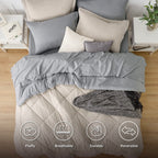 Bedsure Beige Comforter Set - 7 Pieces Reversible Bed In A Bag With Comforters, Sheets, Pillowcases & Shams, Bedding Sets