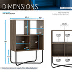 Techni Mobili 2-Tier Bookshelf, Cube Storage For Living Room Or Home Office, Open Back Shelves For Display Or Storage, Walnut