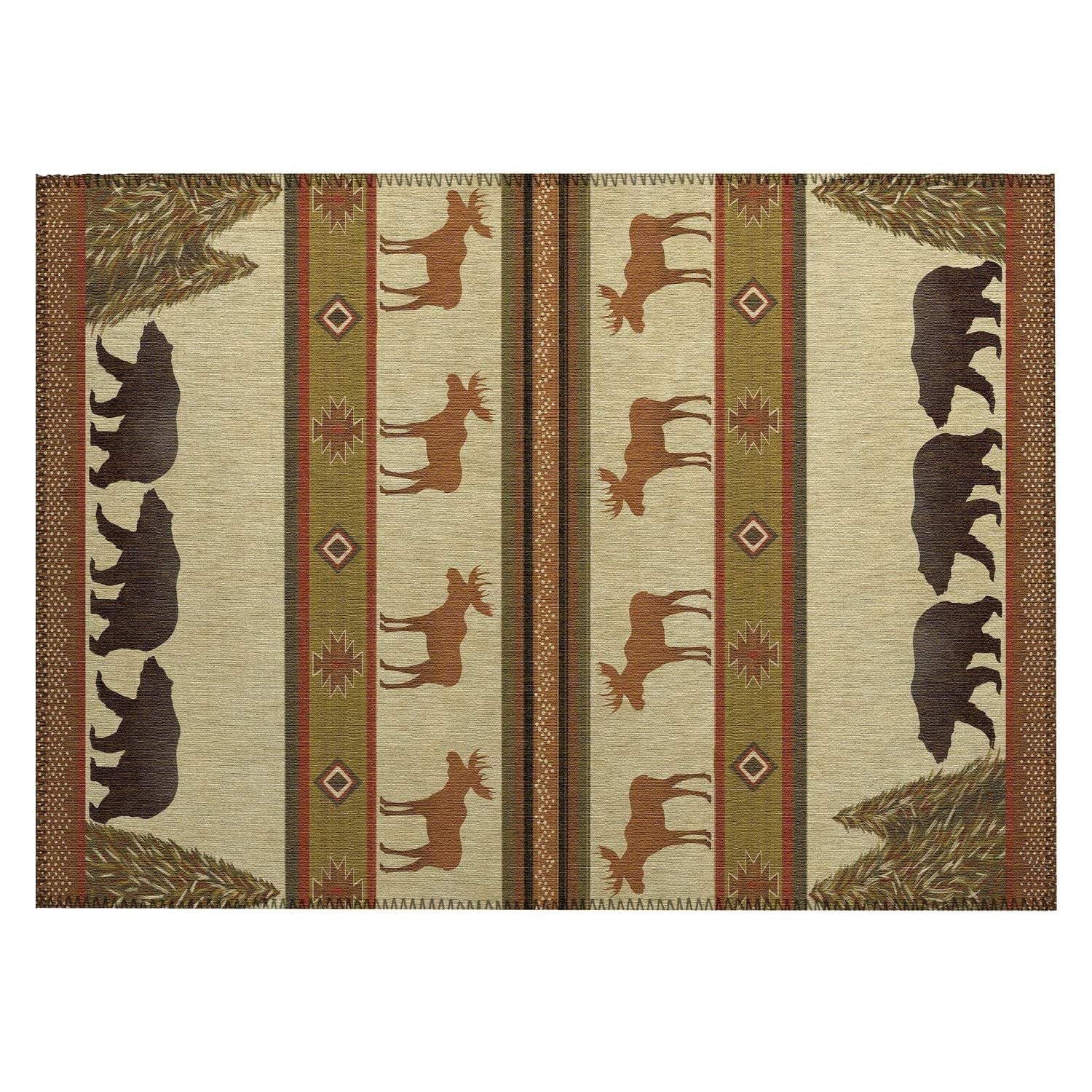 Excursion Ex1 Beige Farmhouse Rug Rectangle 8' X 10'
