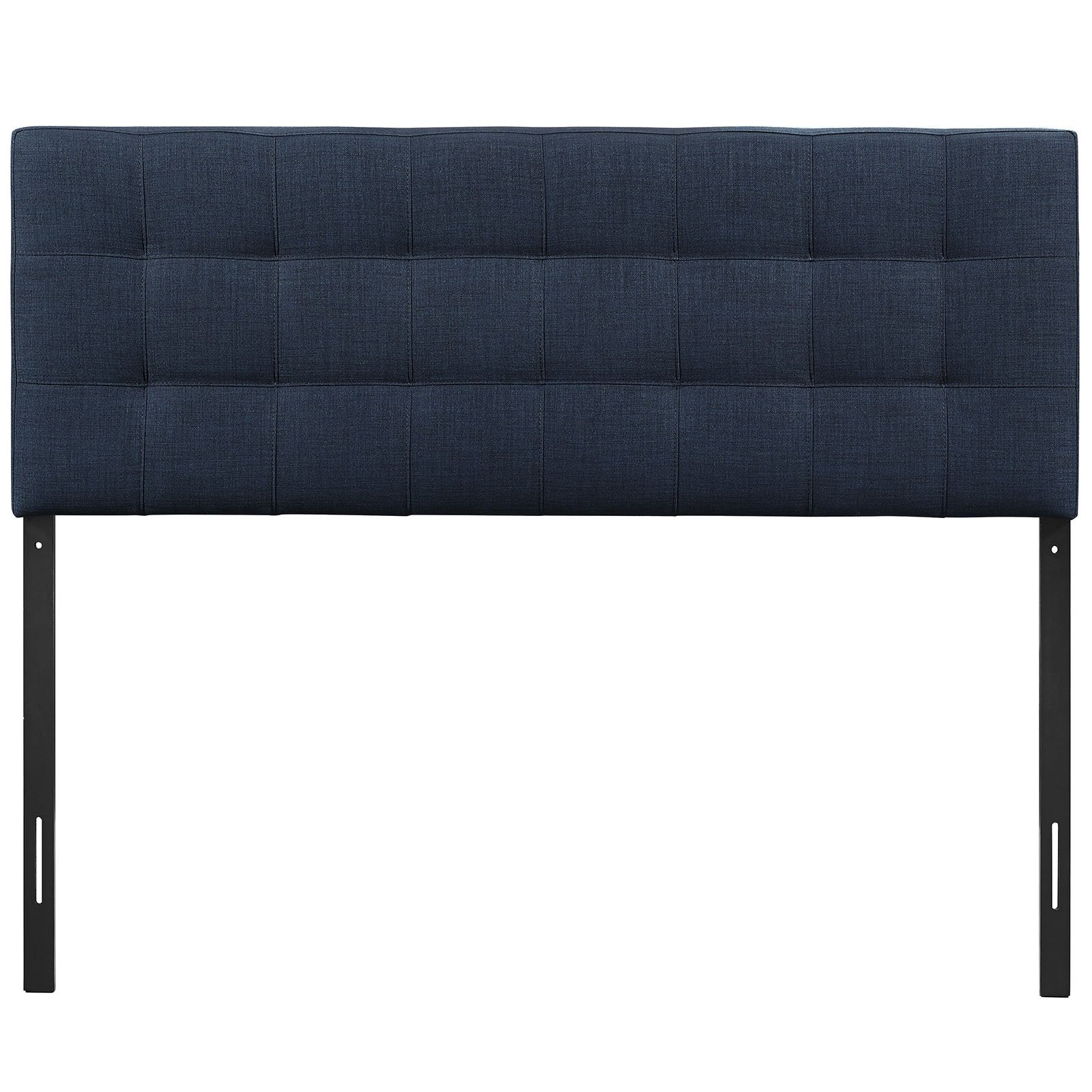 Modway Lily Tufted Linen Fabric Upholstered Queen Headboard in Navy