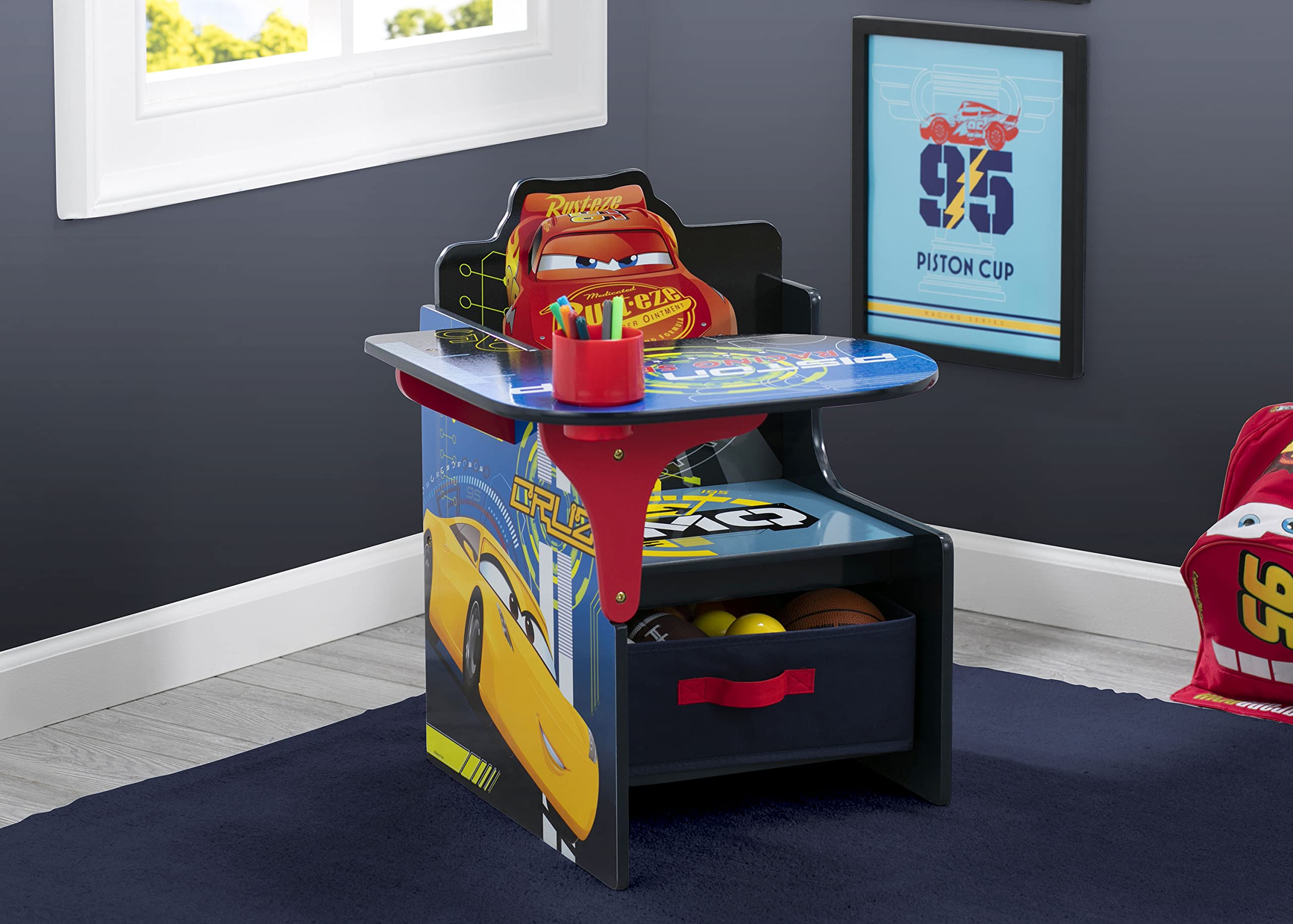 Delta Children Chair Desk with Storage Bin, Plastic, Multi Color, Model TC83546CR, Ideal for Kids