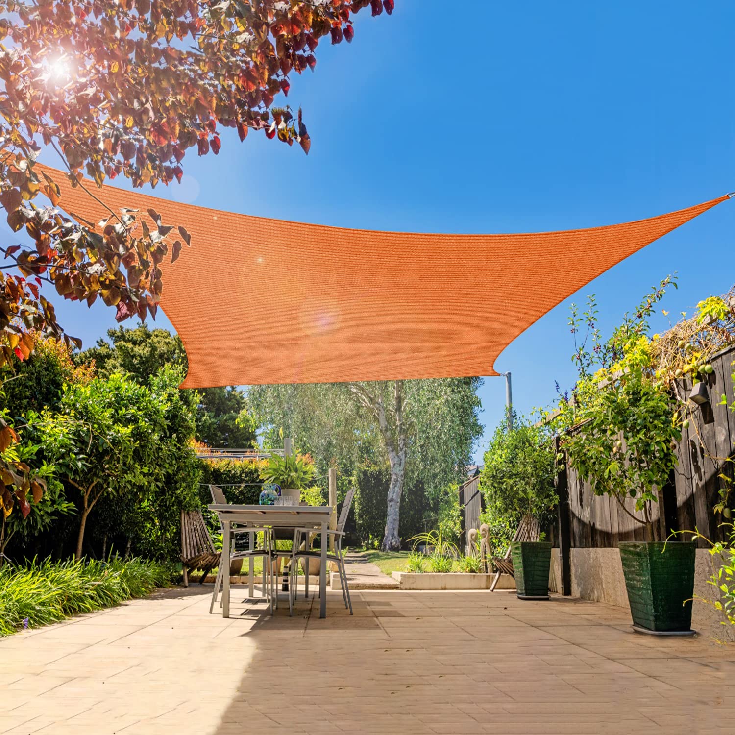 Infrange 5' X 24' Rectangle Sun Shade Sails Canopy Uv Block For Patio Deck Pergola Yard Lawn Outdoor Activities (Orange)