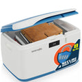 Serenelife Locking Storage Container Bin - 8 Gallon Large Capacity - Stackable Storage Tote Deck Tough Box - Durable Plastic Hou