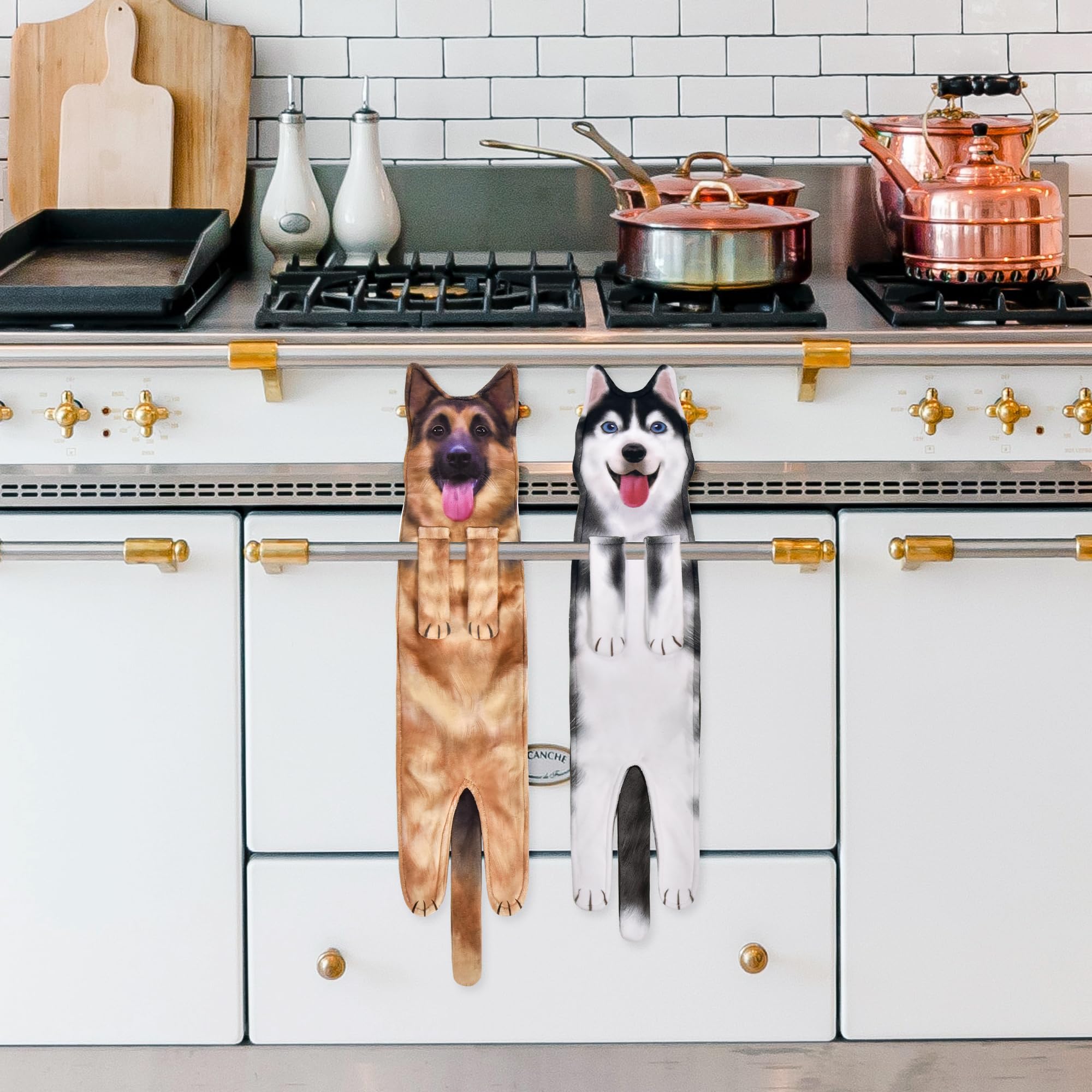 AGRIMONY Funny German Shepherd Hand Towels - Small, Ideal Gifts for Dog Lovers, Kitchen & Bathroom Decor