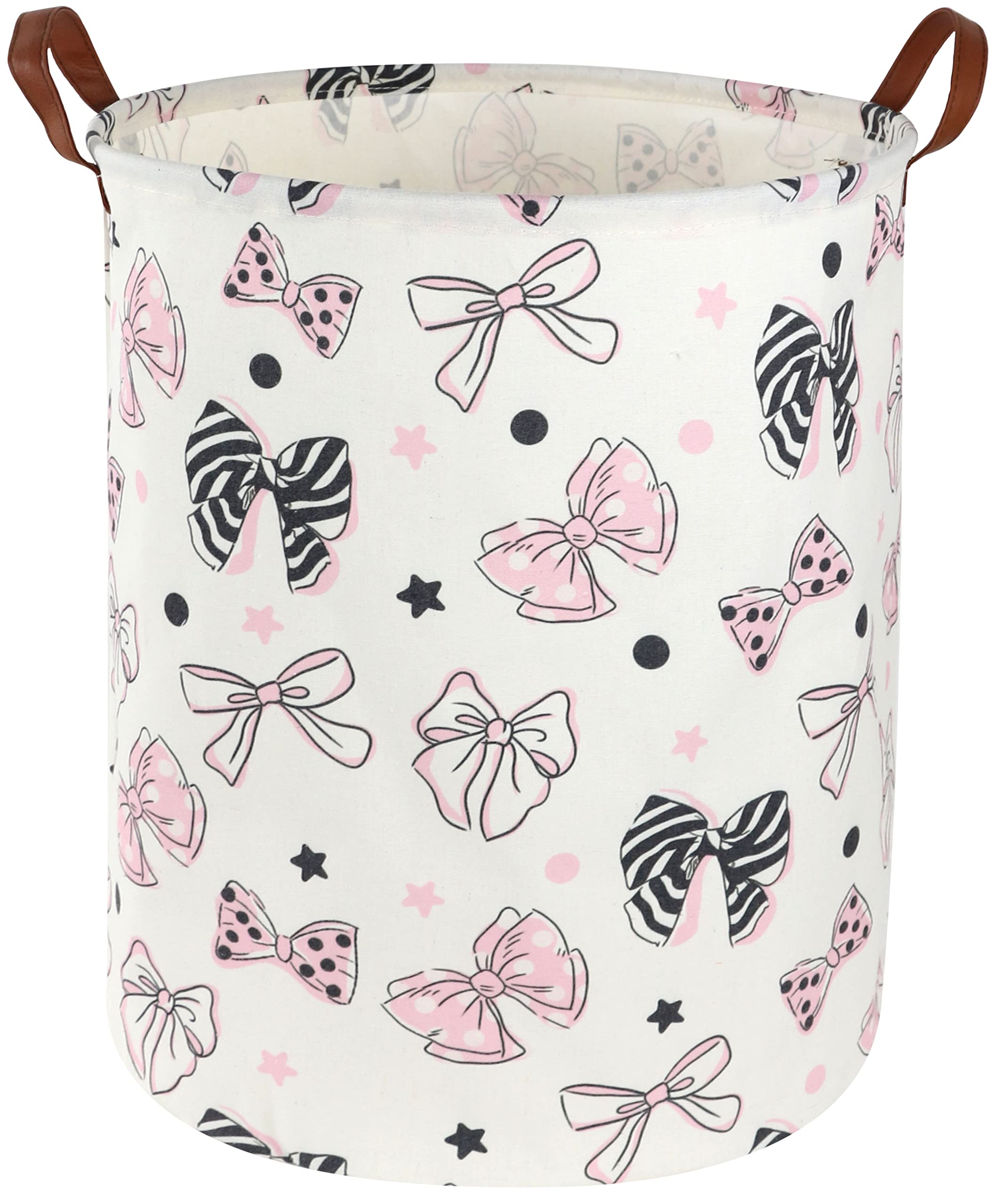 ESSME Pink Girls Hamper,Pink Laundry Hamper,Girls Laundry Hamper, Cute Storage Bin for Girls Room Decor,Baby Girl Laundry Basket