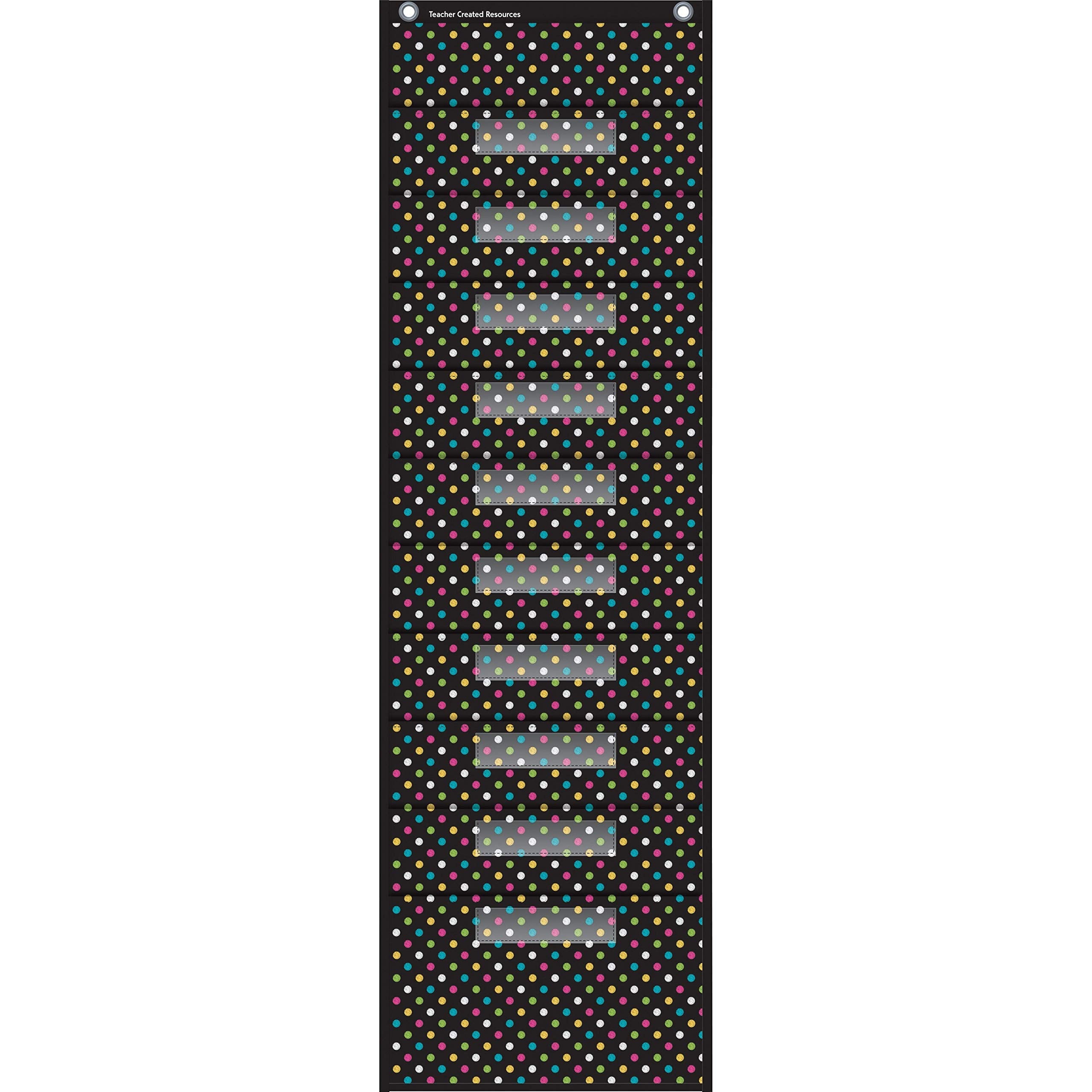 Teacher Created Resources Chalkboard Storage Pocket Chart,58' X 14' X 46', Clear Label Holder