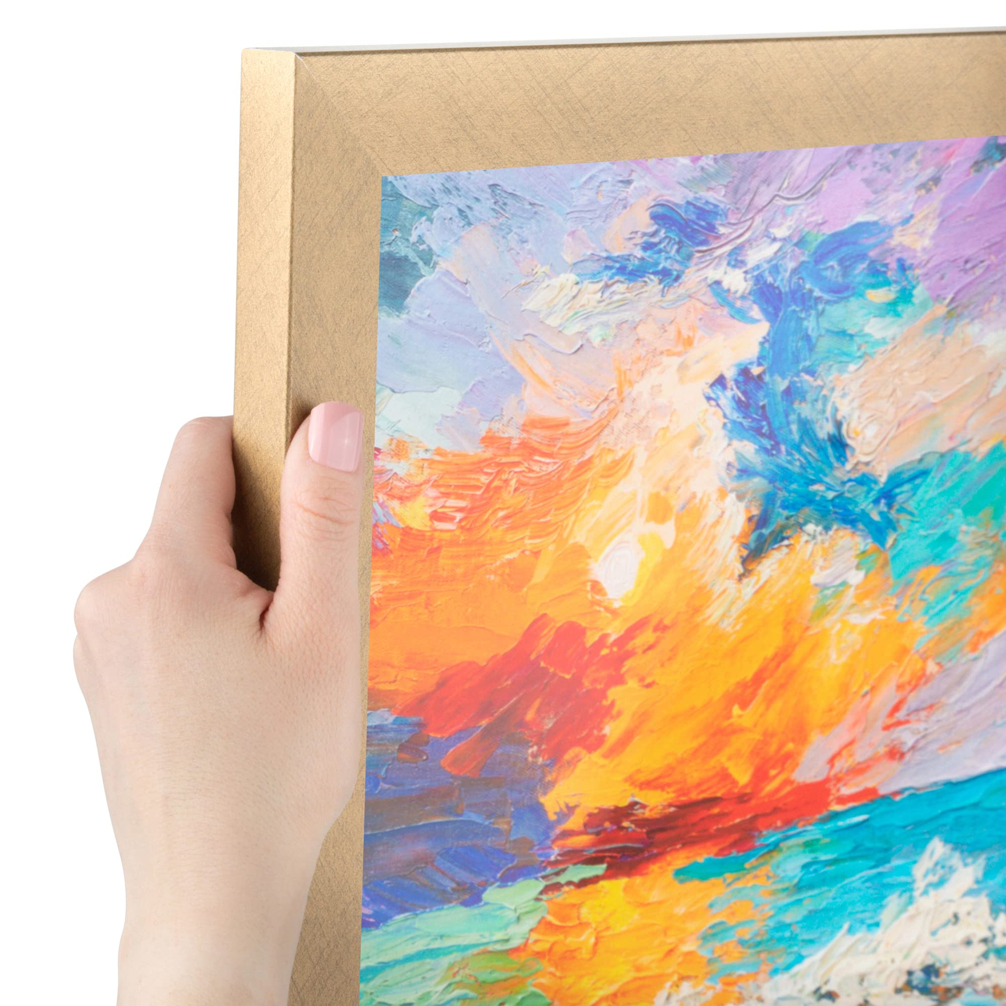 ArtToFrames 18x39 Inch Gold Picture Frame, This 1.25 Inch Custom MDF Poster Frame is Classic Gold, Great for Your Art or Photos 