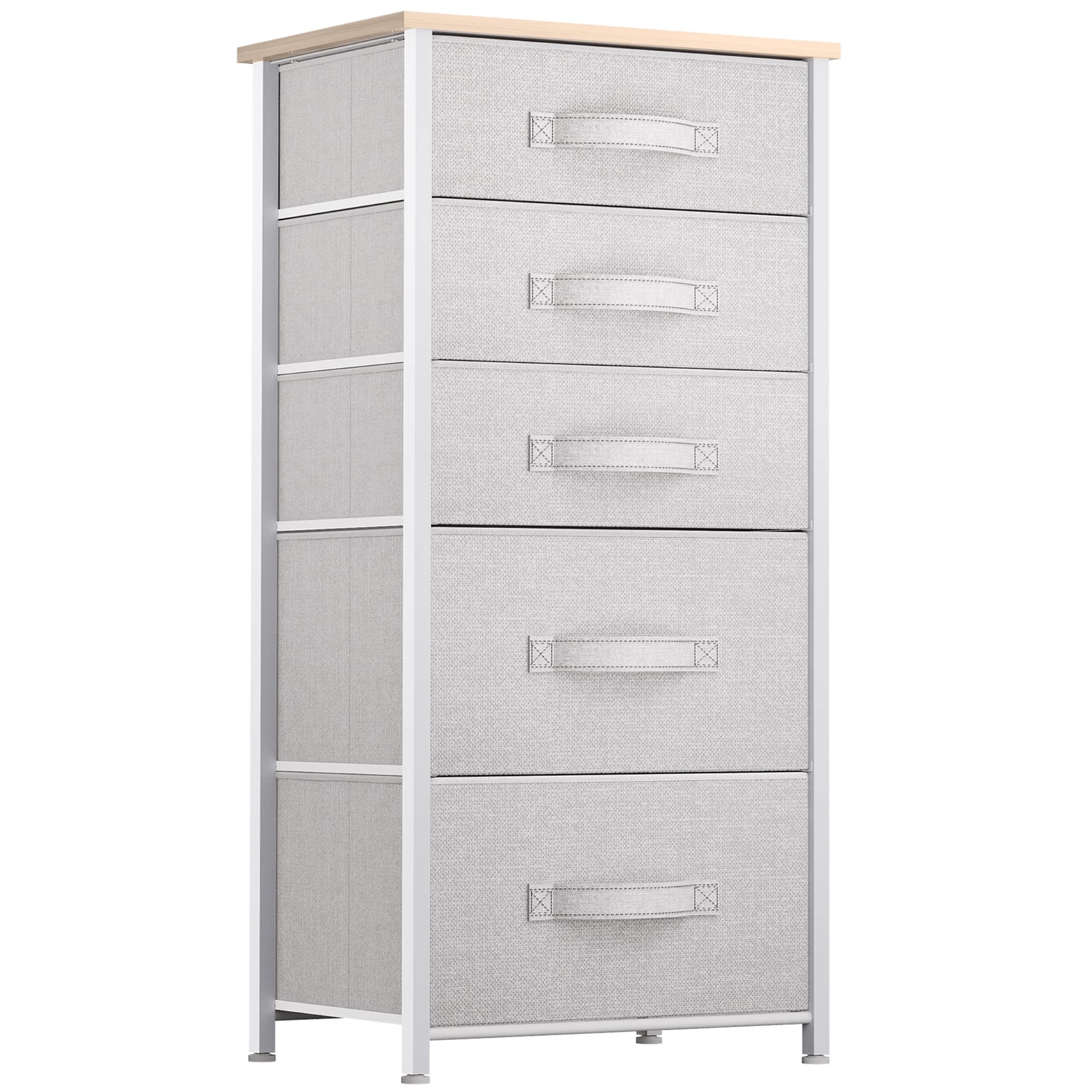 YITAHOME Tall 5 Drawer Dresser - Fabric Storage Tower, Organizer Unit for Bedroom, Living Room, Hallway, Closets - Sturdy Steel 