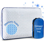 fulocean Cooling Travel & Camping Pillow, Gel Memory Foam, Medium Firm, White, Small