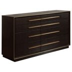 Coaster Home Furnishings Durango Contemporary 70-inch 8-Drawer Bedroom Dresser Clothing Storage Cabinet Wide Chest of Drawers Organizer Unit Smoked Peppercorn 223263