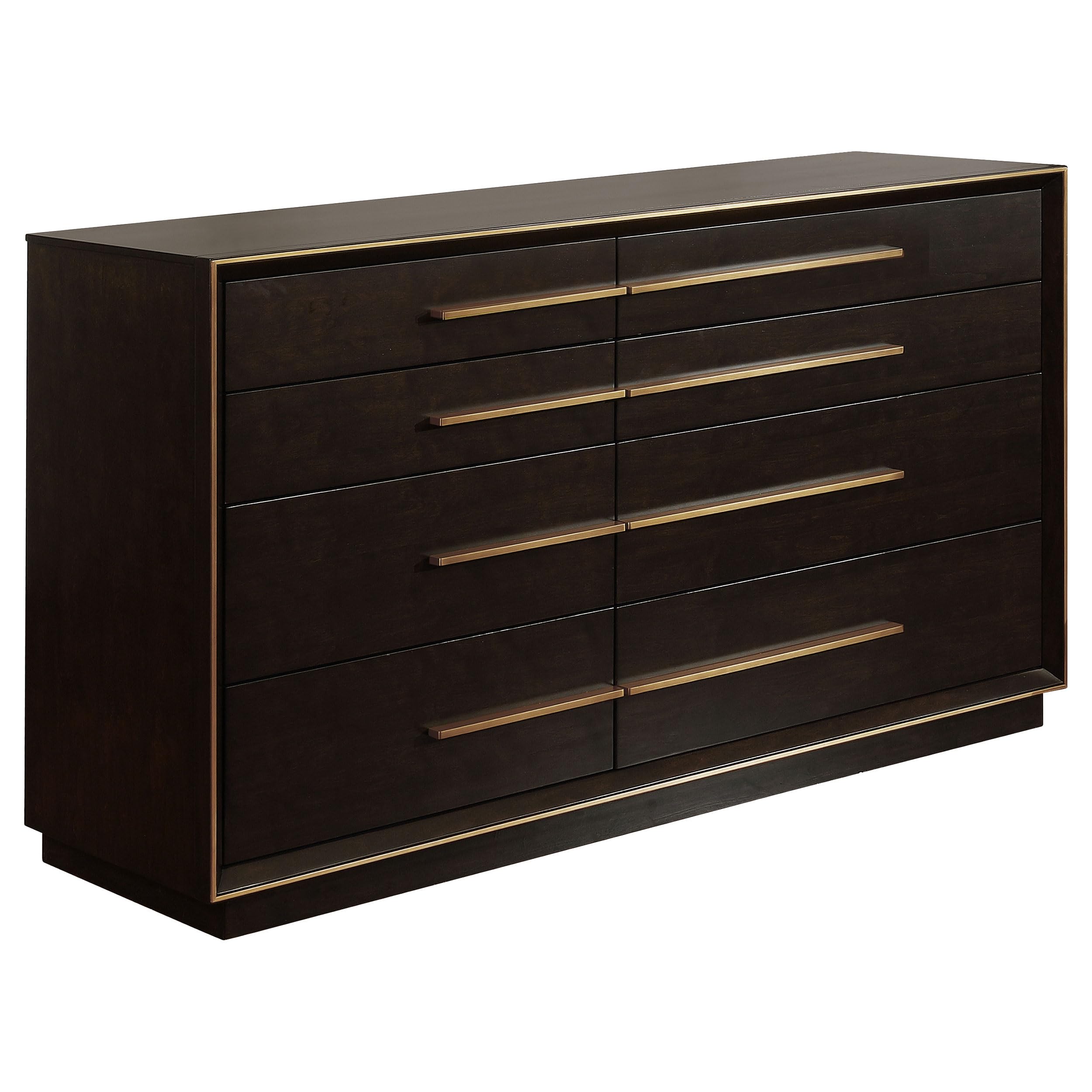 Coaster Home Furnishings Durango Contemporary 70-inch 8-Drawer Bedroom Dresser Clothing Storage Cabinet Wide Chest of Drawers Organizer Unit Smoked Peppercorn 223263