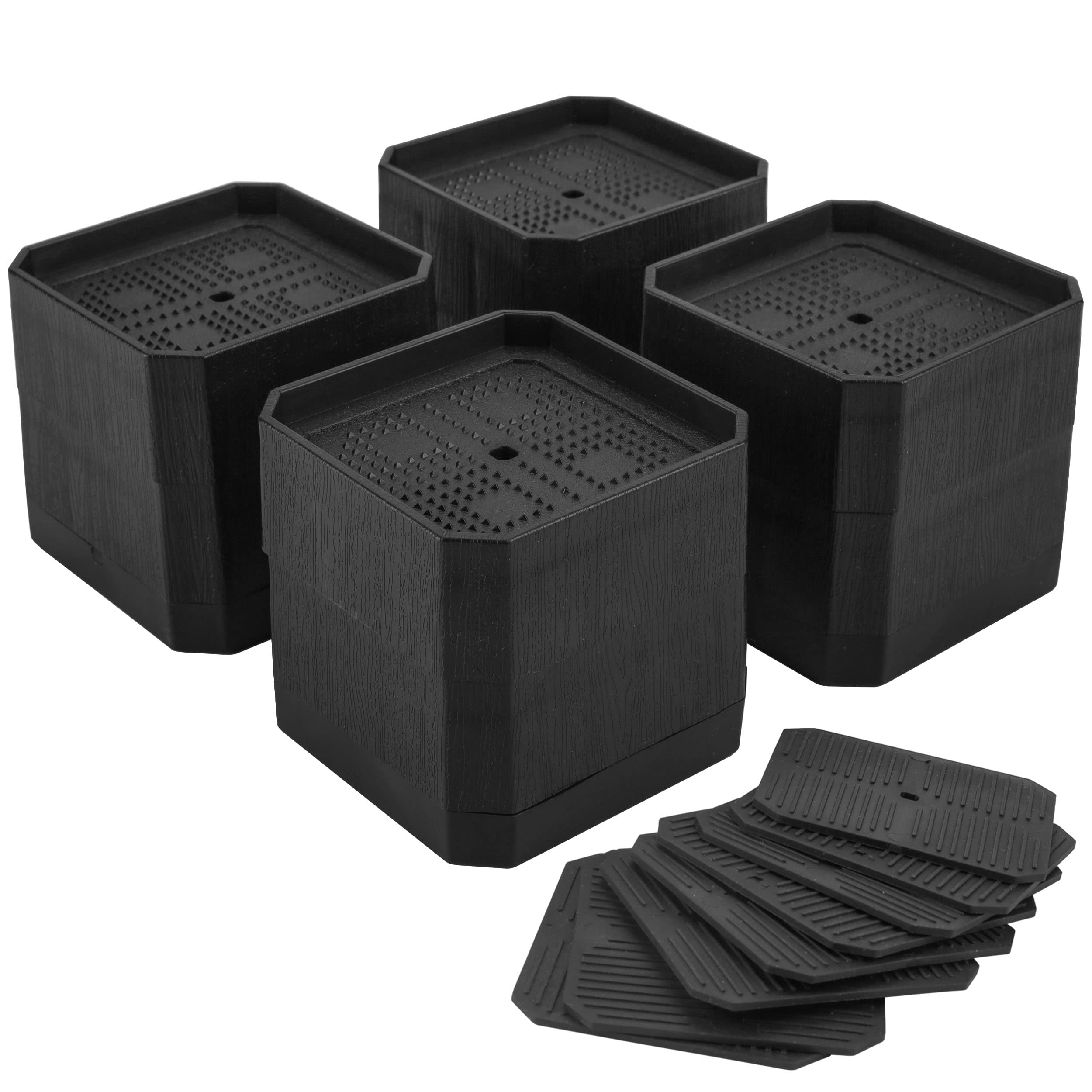 Btsd-Home Bed Risers 1.5 Or 3 Inch Adjustable Furniture Heavy Duty For Couch Desk Sofa Table 4Pack