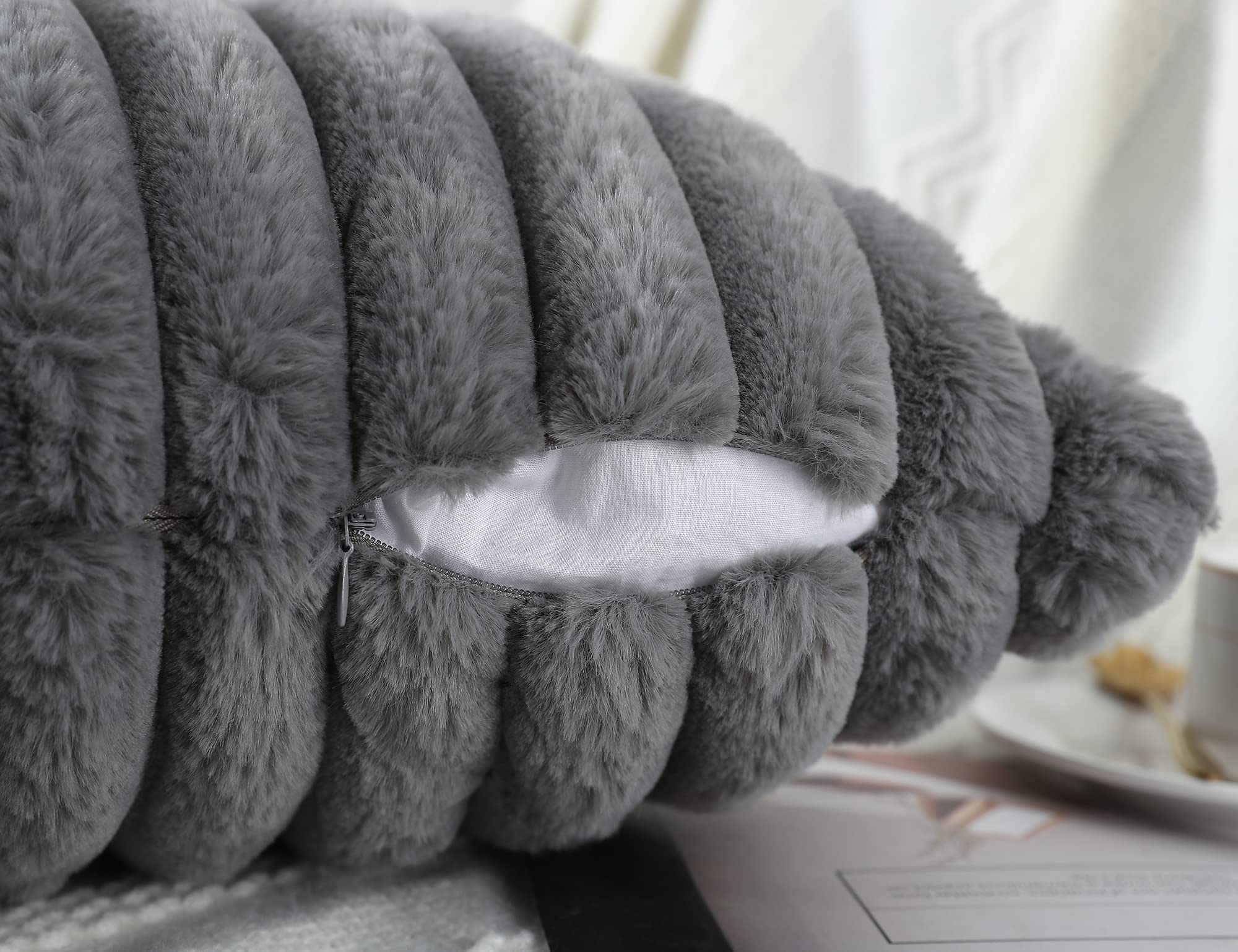 Panod Faux Fur Decorative Large Throw Pillow Covers 28 X 28,Boho Modern Pillow Case Cushion Cover For Bed Sofa Farmhouse Livingr