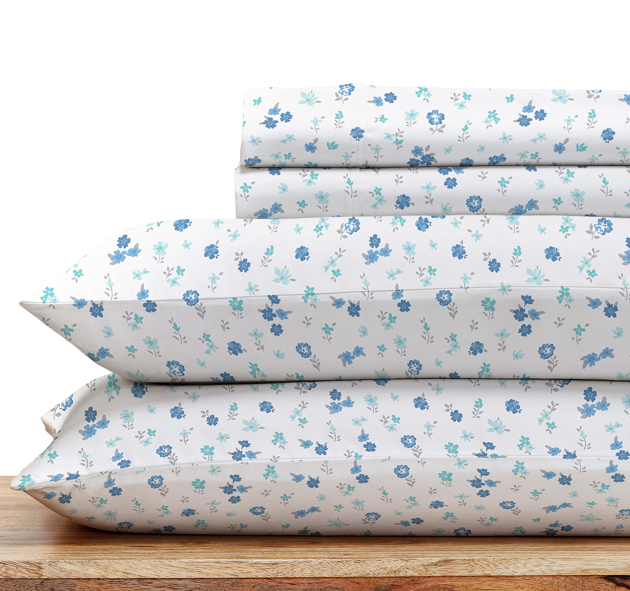 California Design Den Floral Sheets For King Size Bed - 100% Cotton Sheets Set, Luxury 400 Thread Count Sateen, Deep Pocket King