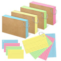 Yaguao Colored Index Cards 3X5 Inches Flash Cards With Ring Lined Flashcards Note Cards For Studying, 200 Count