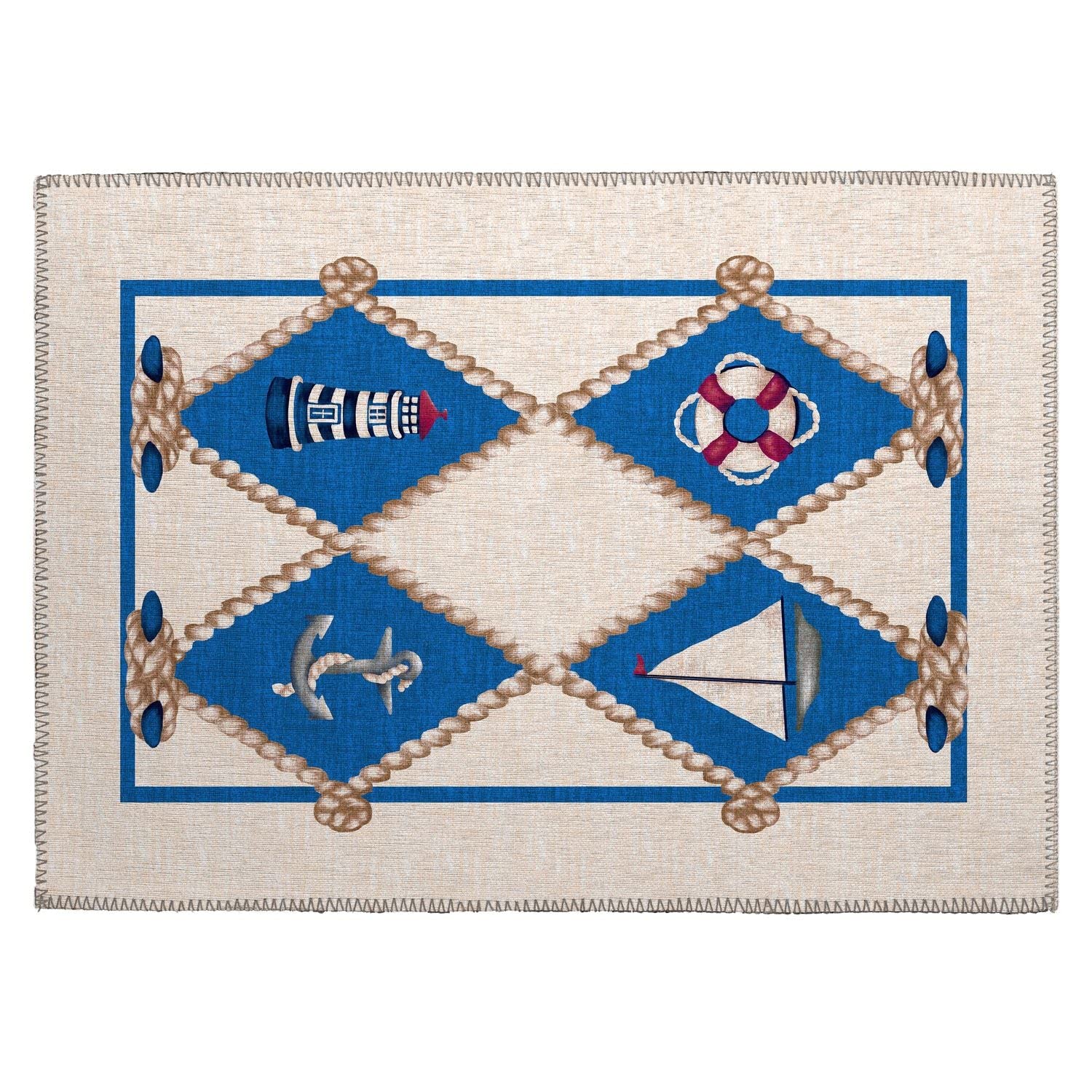 Harbor Ha6 Ivory Coastal Rug Rectangle 10' X 14'
