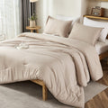 Litanika Khaki Comforter Set Twin/Twin Xl Size, 2 Pieces Solid Bedding Comforter Set, All Season Down Alternative Bed Set (66X90