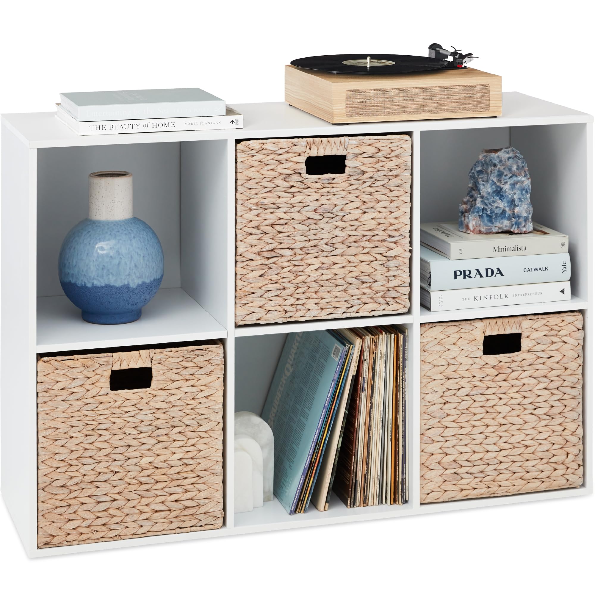 Best Choice Products 6-Cube Storage Organizer, 13.5In Shelf Opening, Bookcase, Display Shelf, Customizable W/ 3 Removable Back Panels – White