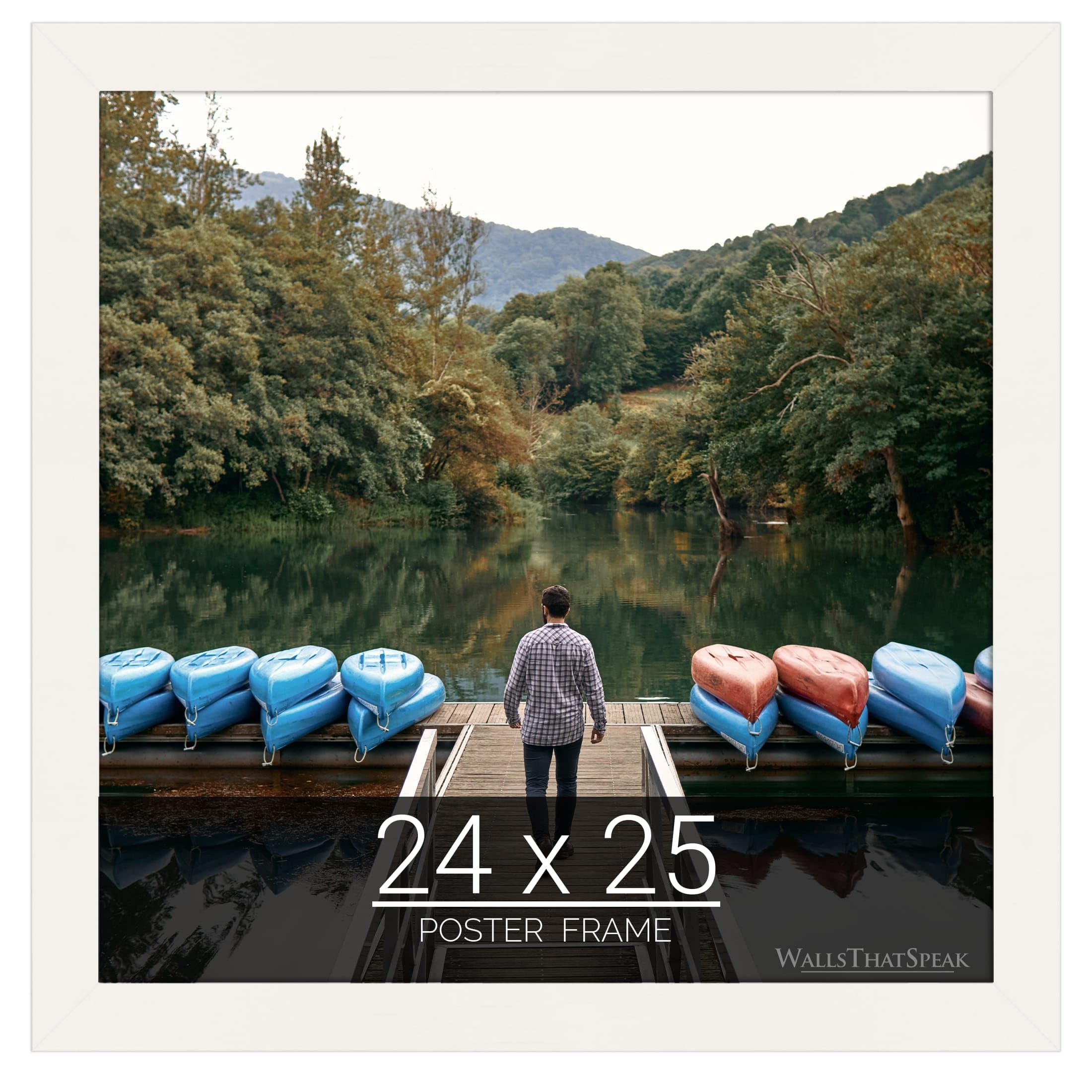 wallsthatspeak 24x25 white Picture Frame for Puzzles Posters Photos or Artwork