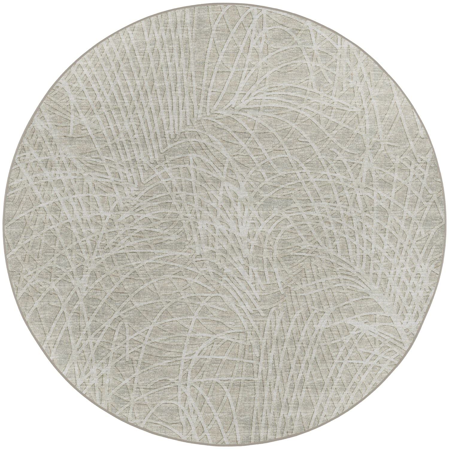 Winslow Wl2 Taupe Transitional Rug Round 4' X 4'