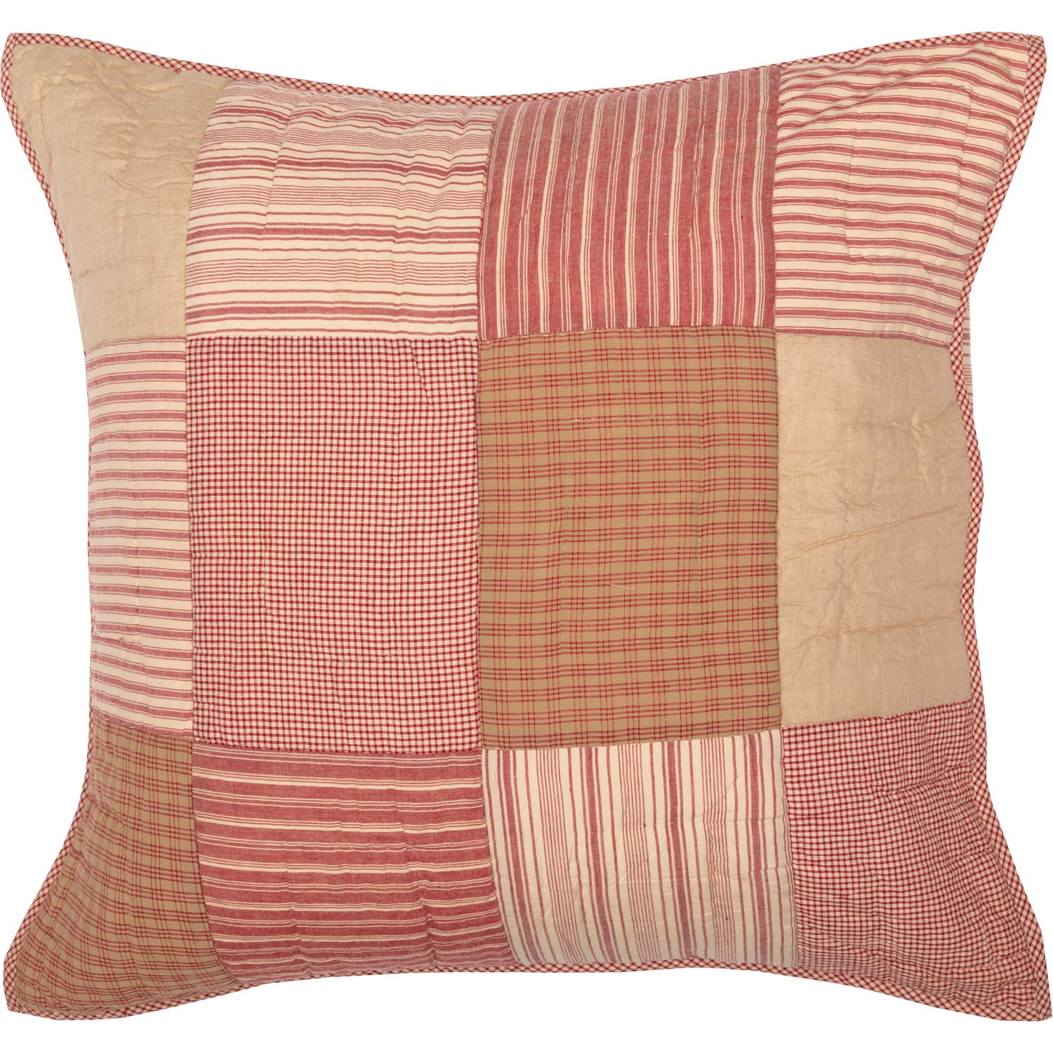 Vhc Brands Sawyer Mill Red Quilted Euro Sham 26X26 Bedding Accessory