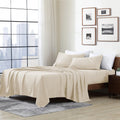 Cathay Home Essentials Ultra Soft Hypoallergenic Wrinkle Resistant Double Brushed Microfiber Bedding Sheet Set, Cream, California King