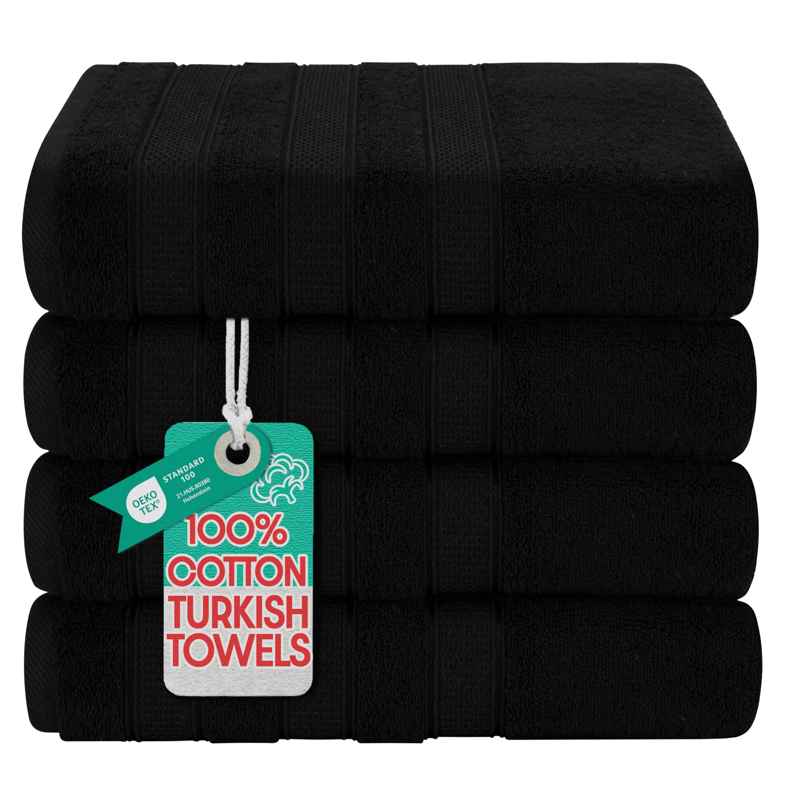 American Soft Linen Salem 100% Cotton Turkish 4 Piece Bath Towels for Bathroom, 600 GSM Soft Absorbent Quick Dry Bath Towel Set,