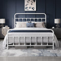 Yaheetech Classic Metal Platform Bed Frame Mattress Foundation With Victorian Style Iron-Art Headboard/Footboard/Under Bed Storage/No Box Spring Needed/Full Size White