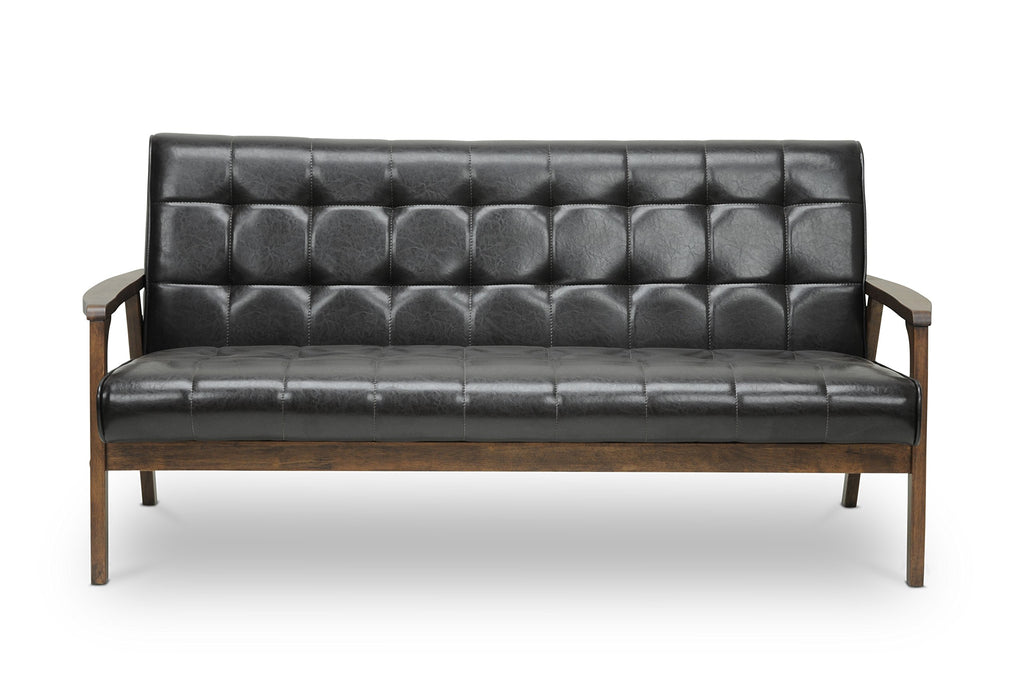 Baxton Studio Mid-Century Masterpieces Sofa, Brown, Sofa Only