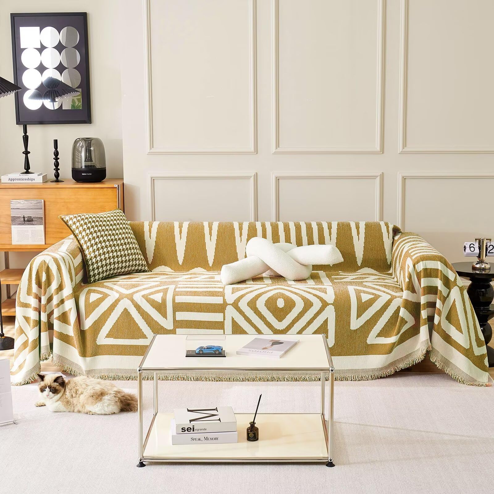 Vclife Boho Couch Covers Soft Chenille Sectional Sofa Covers Non Slip Breathable Couch Cover For 2 Cushion Couch Sofa Modern Mus