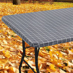 Spotjoy Rectangle Tablecloth, Elastic Fitted Flannel Backed Plastic Table Covers For 4Ft Table, Waterproof Wipeable Vinyl Tablec