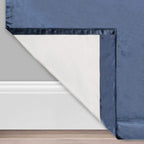 Eclipse Harper Velvet Rod Pocket Curtains For Bedroom, Single Panel, 50 In X 63 In, Navy