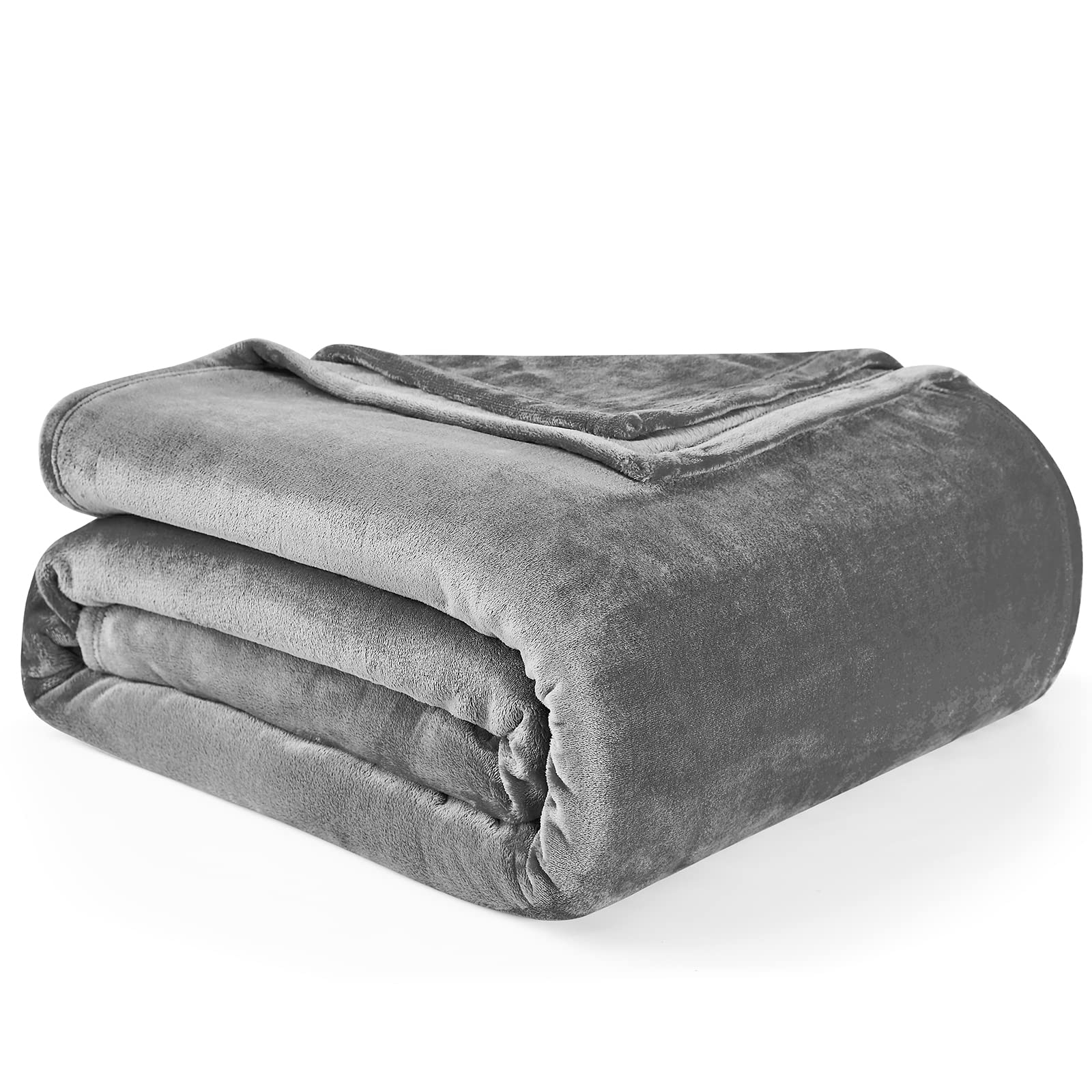 Hansleep Fleece Blanket Twin Size Grey, Soft Cozy Twin Blanket, Fuzzy Flannel Lightweight Blanket For Bed, Sofa, Couch, Travel,