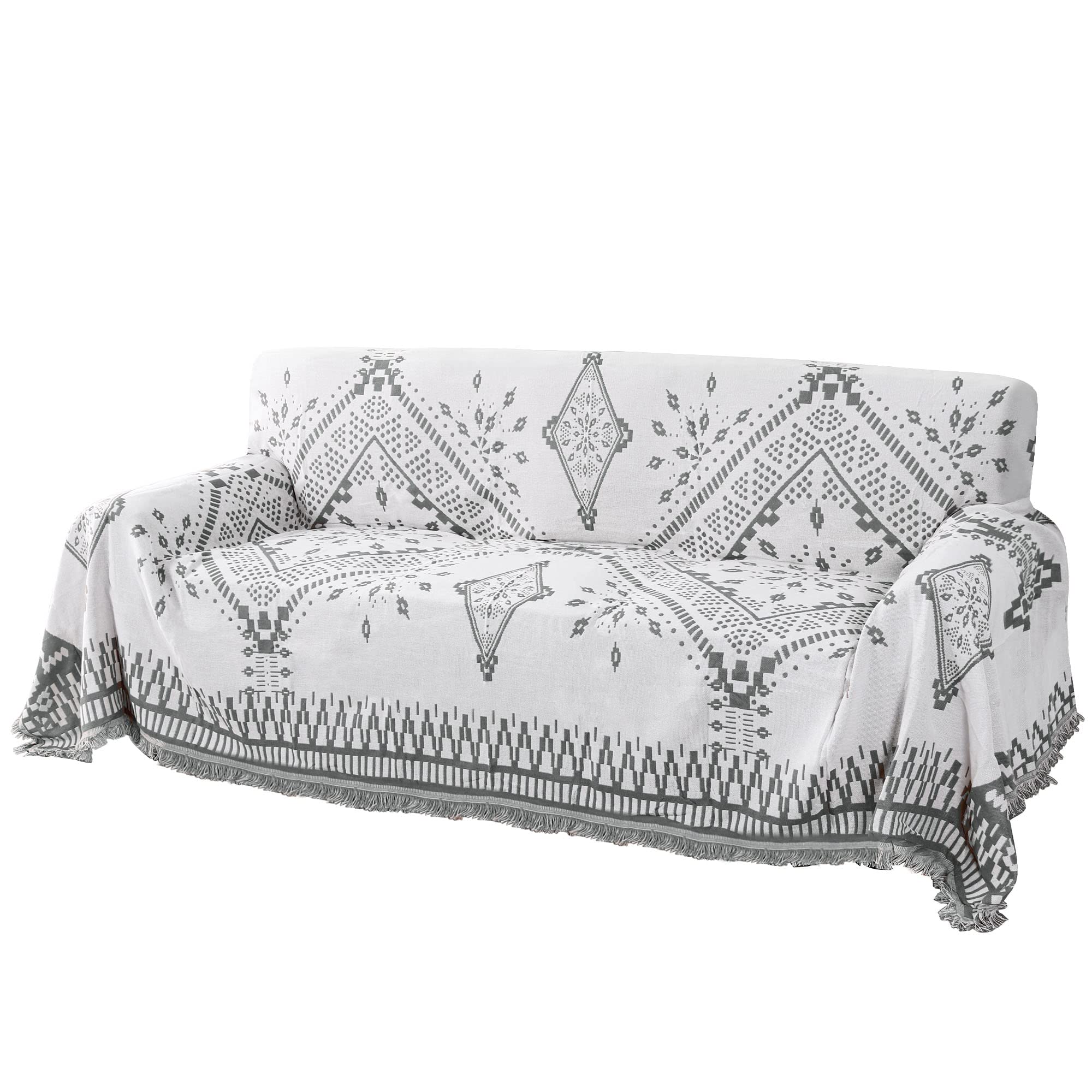 H.Versailtex Reversible Sofa Cover Couch Cover For Dog Sofa Slipcover For Most Shape Sofa Furniture Protector With Tassels Secti