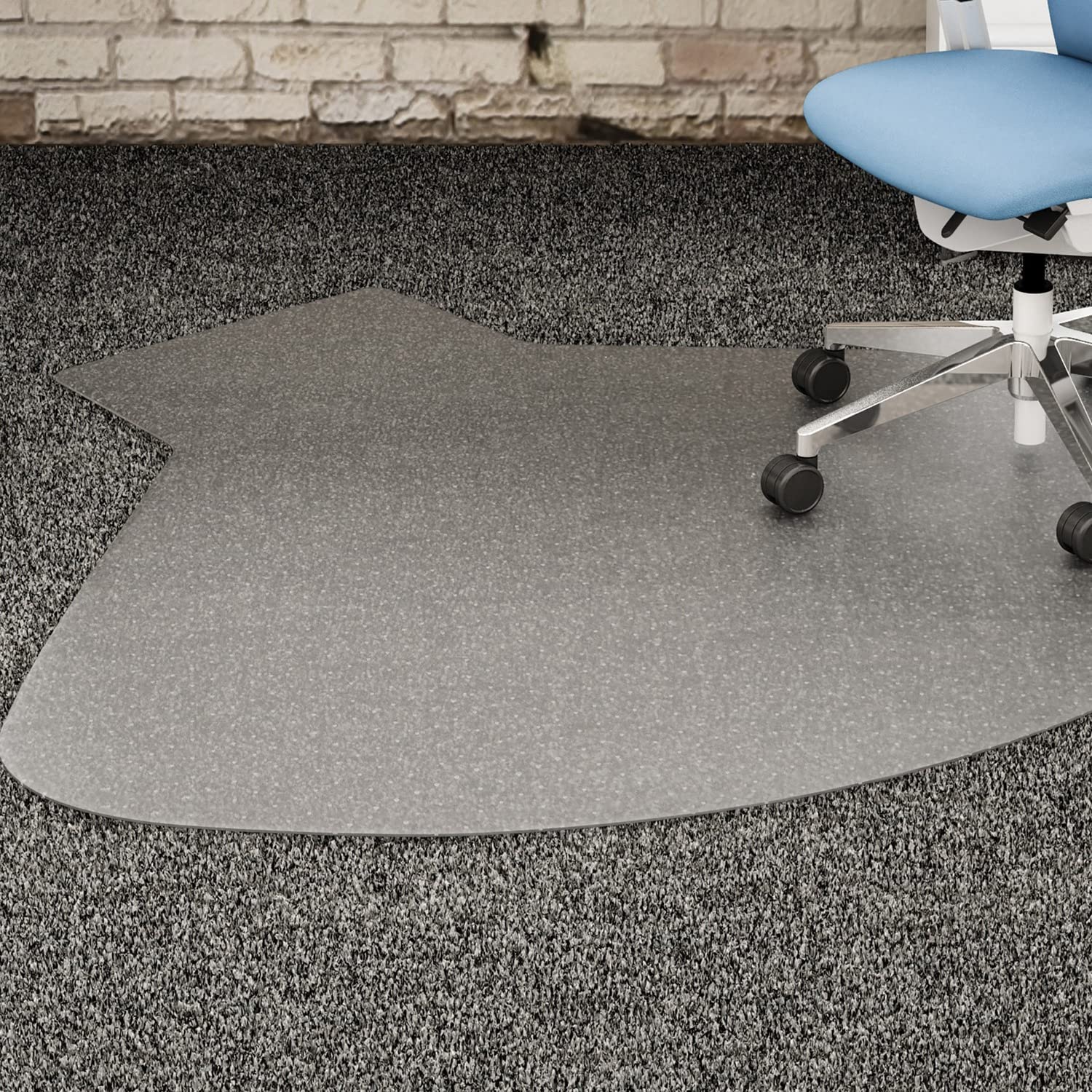 Lorell 69156 L-Workstation Chairmat, Med. Pile,60-Inch X66-Inch , Lip 20-Inch X12-Inch , Cl