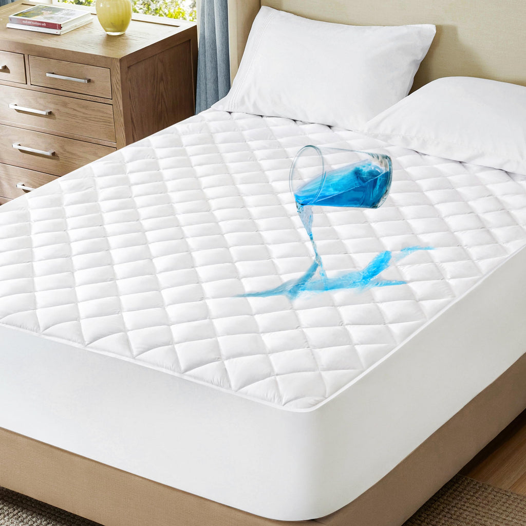 Bedsure Twin Mattress Protector, Quilted Mattress Pad With Deep Pocket Up To 22 Inches, Soft Breathable Noiseless Twin Mattress Cover, Waterproof Mattress Topper White For Home, Bedroom, Hotel