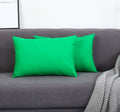 Tangdepot Handmade Decorative Solid 100% Cotton Canvas Throw Pillow Covers/Pillow Shams, (12'X20', Bright Green)