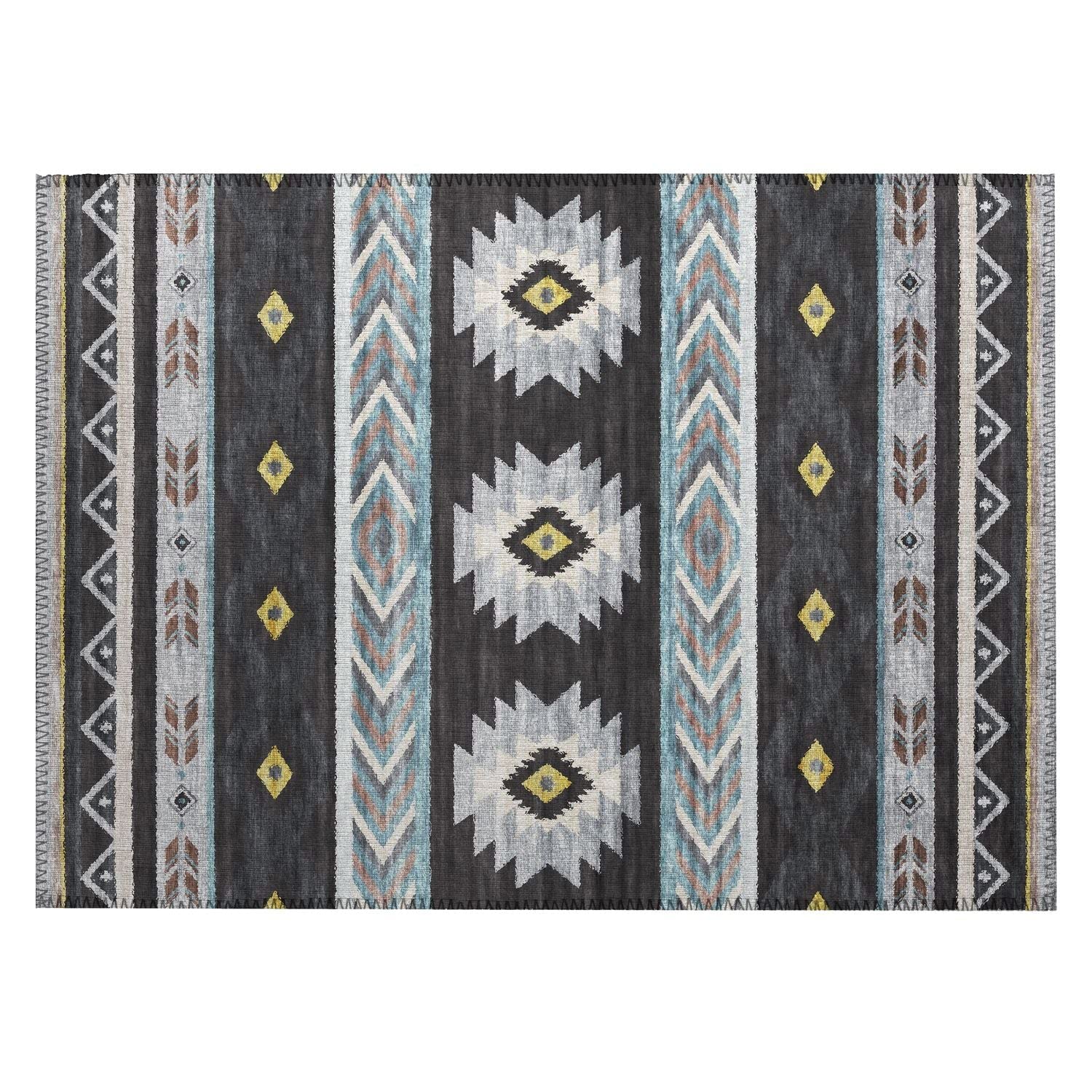 Phoenix Ph3 Black Southwestern Rug Rectangle 8' X 10'